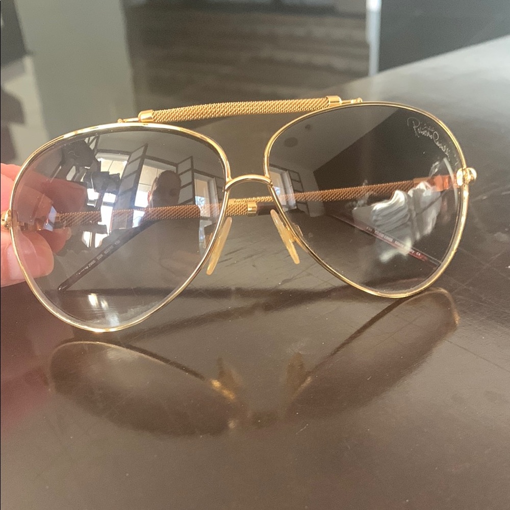 Roberto Cavalli Gold Sunglasses Aviator Style - Picture 6 of 7